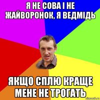 я не сова і не жайворонок, я ведмідь якщо сплю краще мене не трогать