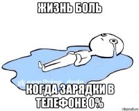 жизнь боль когда зарядки в телефоне 0%