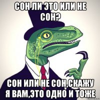 сон ли это или не сон? сон или не сон,скажу я вам,это одно и тоже