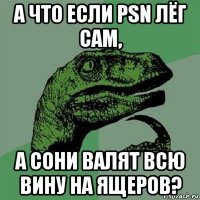 а что если psn лёг сам, а сони валят всю вину на ящеров?