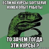 если на курсы softserve нужен опыт работы то зачем тогда эти курсы ?