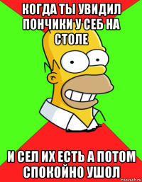 когда ты увидил пончики у себ на столе и сел их есть а потом спокойно ушол