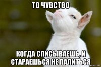 то чувство когда списываешь, и стараешься не палиться