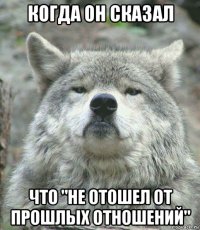 когда он сказал что "не отошел от прошлых отношений"