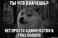 ты что плачешь? нет просто одиночество в глаз попало