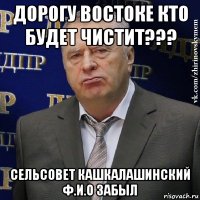 дорогу востоке кто будет чистит??? сельсовет кашкалашинский ф.и.о забыл