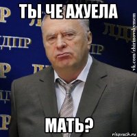 ты че ахуела мать?