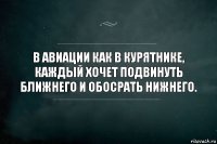 В авиации как в курятнике, каждый хочет подвинуть ближнего и обосрать нижнего.