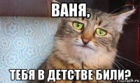 ваня, тебя в детстве били?