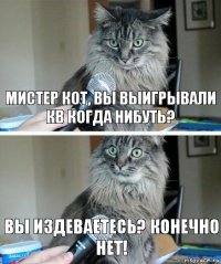 Мистер кот, вы выигрывали кв когда нибуть? Вы издеваетесь? Конечно нет!