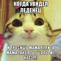 когда увидел леденец и просишь мама купи (а мама такоя ты шо ты же кот?!!!)