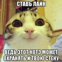 ставь лайк ведь этот котэ может охранять и твою стену