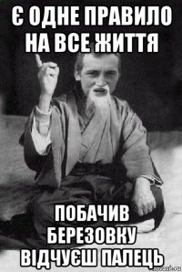 є одне правило на все життя побачив березовку відчуєш палець