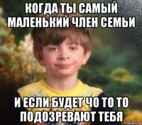 когда ты самый маленький член семьи и если будет чо то то подозревают тебя