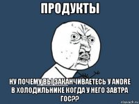 продукты ну почему вы заканчиваетесь у andre в холодильнике когда у него завтра гос??