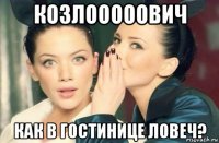 козлооооович как в гостинице ловеч?