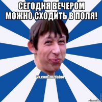 сегодня вечером можно сходить в поля! 