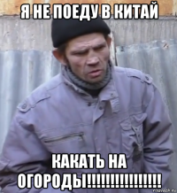 я не поеду в китай какать на огороды!!!!!!!!!!!!!!!!