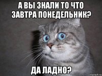 а вы знали то что завтра понедельник? да ладно?