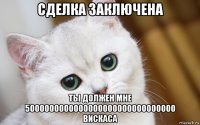 сделка заключена ты должен мне 5000000000000000000000000000000 вискаса