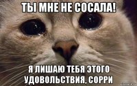 ты мне не сосала! я лишаю тебя этого удовольствия, сорри