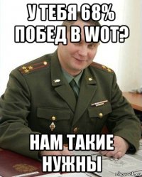 у тебя 68% побед в wot? нам такие нужны