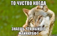 то чуство когда знаешь что выйдет майнкрафт