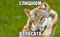 слишком волосато