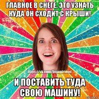 главное в снеге, это узнать куда он сходит с крыши! и поставить туда свою машину!