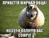 привет!я жирная овца! неееет я волк!!!я вас сожру!