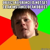 object reference is not set to an instance of an object 