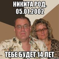 никита род. 05.01.2002 тебе будет 14 лет