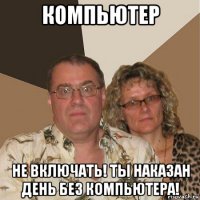 компьютер не включать! ты наказан день без компьютера!