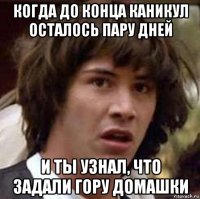 когда до конца каникул осталось пару дней и ты узнал, что задали гору домашки