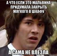 а что если это мальвина придумала закрыть мягкого в шкафу а сама не влезла