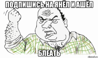 подпишись на янёл и ашёл блеать