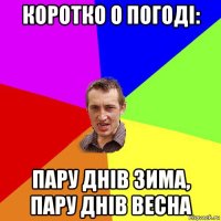 коротко о погоді: пару днів зима, пару днів весна