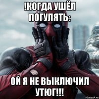 !когда ушёл погулять: ой я не выключил утюг!!!