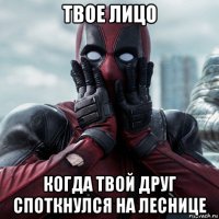 твое лицо когда твой друг споткнулся на леснице