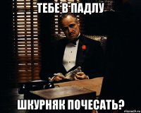 тебе в падлу шкурняк почесать?