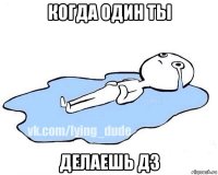 когда один ты делаешь дз