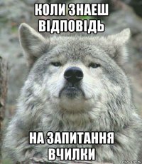 коли знаеш відповідь на запитання вчилки