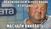 мой писюн 10см. и его не видно в складках маскали виноваты