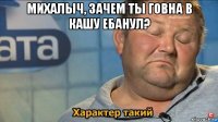 михалыч, зачем ты говна в кашу ебанул? 