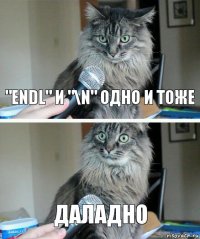 "endl" и "\n" одно и тоже даладно