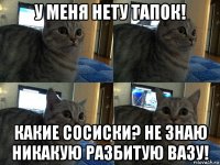 у меня нету тапок! какие сосиски? не знаю никакую разбитую вазу!