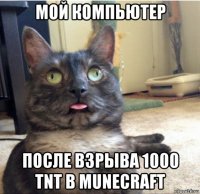 мой компьютер после взрыва 1000 tnt в munecraft