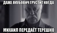 даже якубович грустит когда михаил передаёт терешко