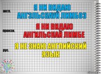 Я ни видаю ангэльскауй лимбоэ Я ни видаю ангильскай лимбе Я не знаю английский язык