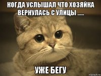 когда услышал что хозяйка вернулась с улицы ..... уже бегу